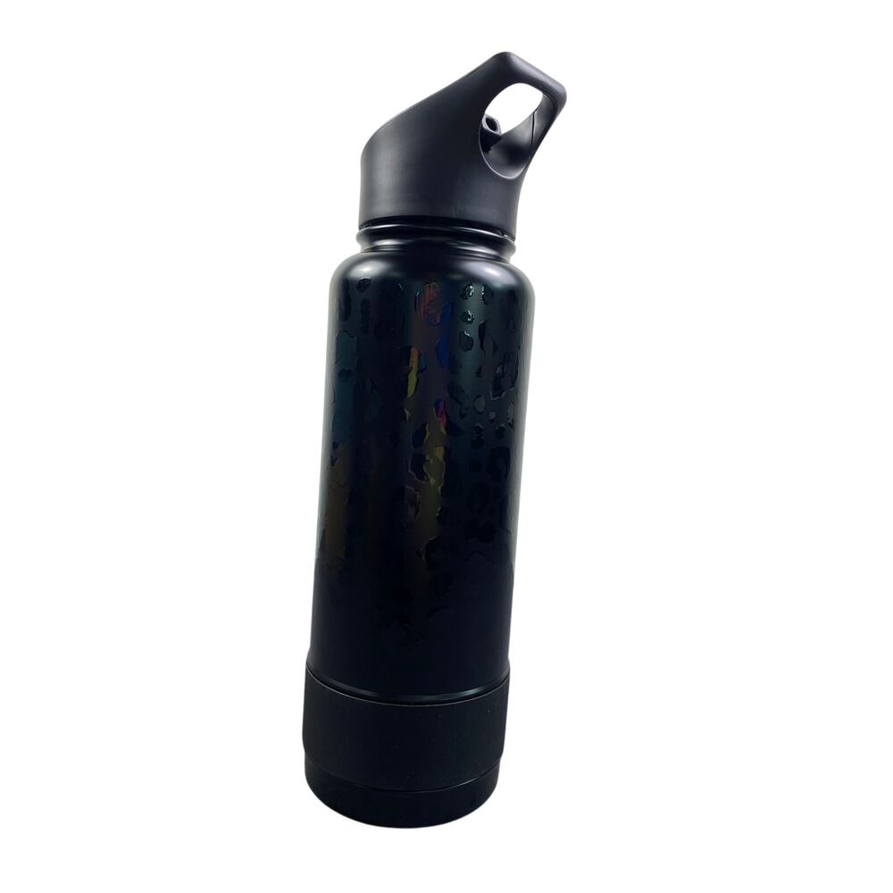 New COLDEST Black Leopard 40oz insulated water bottle w/ straw